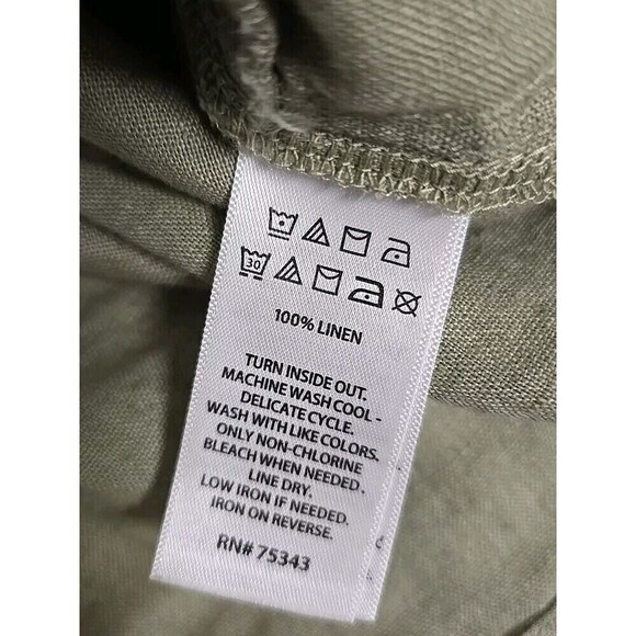 C&C California 100% Linen Dress Pockets Olive Green Women’s Size S - Picture 6 of 8